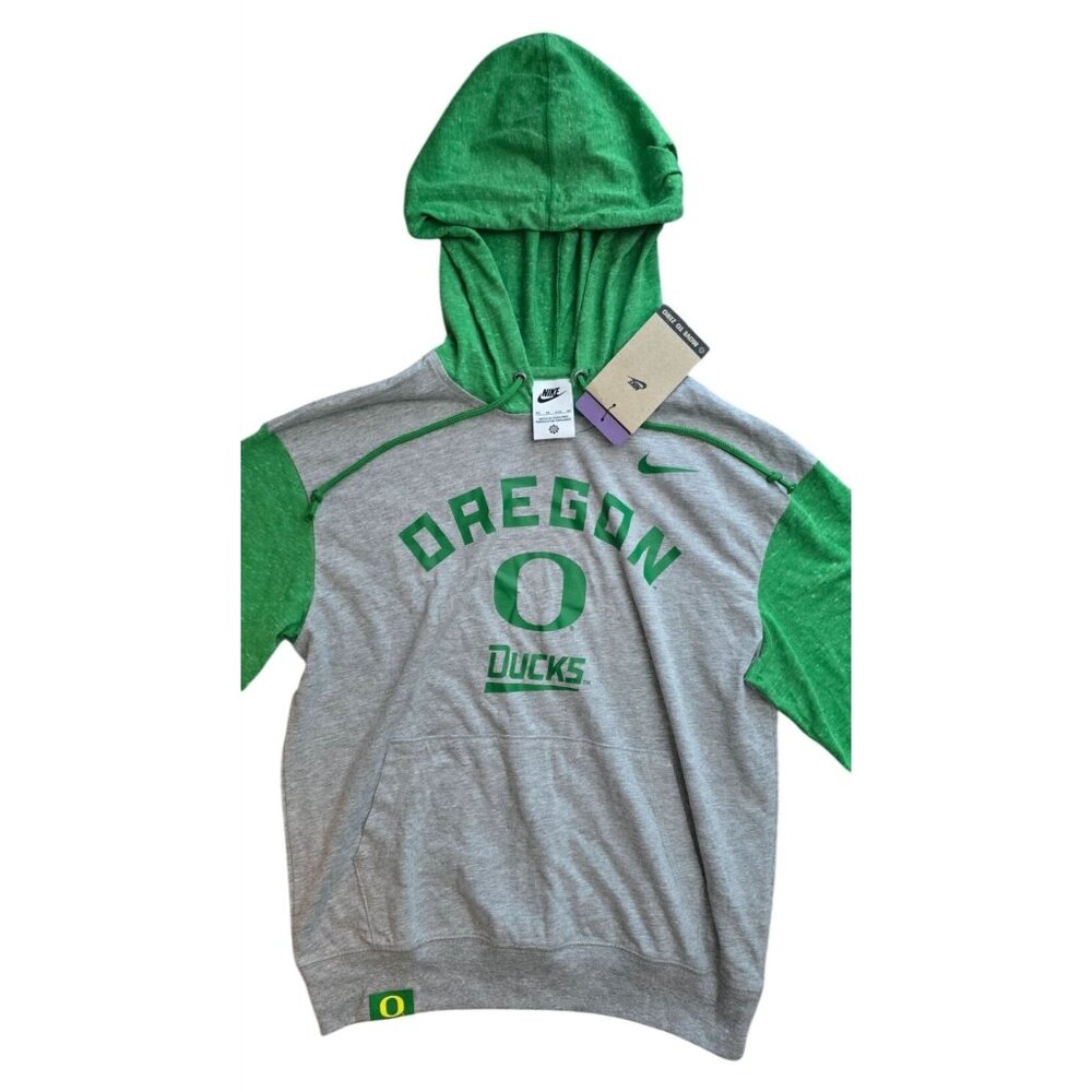 Nike Oregon Ducks Gray & Green Hooded Sweatshirt XS